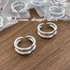 Puerta Sur de Corea Joyería de Plata al por Mayor Anillo de Doble Capa de Plata de Ley S925 Industria Pesada Plata Brillante con Apertura de Gama Alta