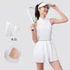Vestido de Tenis sin Mangas para Mujer con Cuello Alto y Cremallera, Padel, Golf, Running, Fitness, Secado Rápido, Elástico, Ropa de Tenis