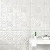CTZS Baldosa de Pared 3D Floral de Cuatro Esquinas con Diamantes Estilo Retro con Volutas en Relieve Mural de Pared de Espuma Estilo Campestre Europeo Suave Autoadhesivo a Prueba de Polvo y Moho Para Fondo de Restaurante Decoración de Pared de Sofá 35x35cm