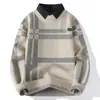 Quente Quente Transfronteiriço Em estoque Outono e Inverno Novo Suéter Casual com Gola Suéter Base Engrossado Suéter