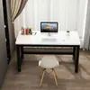 Escritorio sencillo tipo apartamento de alquiler, adecuado para uso doméstico, escritorio de estudio para estudiantes, escritorio de escritura, para apoyar contra la pared, mesa rectangular larga, escritorio para computadora