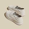Zapatos de enfermera de primavera para mujer, suela suave, antideslizantes, transpirables, 2024, nuevos zapatos blancos sin cordones con suela gruesa bidireccional