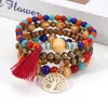Conjunto de Cuentas de Madera Cadena Combinación Pulsera Aleación Rosa Hecho a Mano Moderno Pulsera de Moda HY-2774