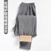 Pantalones cálidos de rodilla de lana de camello al por mayor para hombre, invierno, engrosados, forrados de polar, pantalones largos de pareja, para mediana edad y ancianos, ropa interior térmica, pantalones de mujer