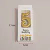 Velas de Número con Corona Colorida de Moda y Lazo Decoración para Pastel de Cumpleaños Toppers para Decoración de Fiesta de Primer Cumpleaños