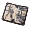 Set de 9 Piezas de Herramientas de Acero Inoxidable para Manicura y Cuidado de Uñas, Set de Tijeras para Uñas, Tijeras Completas para Cejas, Cuchara para Oídos, Set de Cortauñas al por Mayor