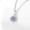 Collar de plata de ley S925 de 1 quilate estrella de ocho puntas para mujer, diamante de simulación moissanita, tembloroso, fabricantes transfronterizos, venta al por mayor
