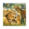 Pintura al óleo de animales, león, familia, amor, lienzo, mural, póster, arte de pared, pintura decorativa moderna