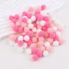 Ponto alta elasticidade pompom bolas de pelúcia coloridas bolas de pelo de poliéster pompons pequenos DIY brinquedos infantis sapatos chapéus acessórios