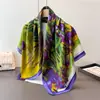 Bufanda Cuadrada Grande de Seda Artificial para Mujer, Primavera y Verano, Delgada, para Viaje, Protector Solar, Chal, 90x90cm, Bufanda, Bufanda Decorativa, Pañuelo para la Cabeza