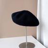 Gorro Belle de Moda de Lana de Color Sólido Estilo Japonés para Mujer Otoño e Invierno Elegante Combinable Cálido Boina Simple Casual de Pintor