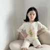 Preço Especial em Volume Link Exclusivo Xiaoyu Luoluo Lyocell Grau A Amigo da Pele Manga Três Quartos Roupa de Dormir Conjunto para Ar Condicionado
