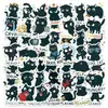 Compra Direta Transfronteiriça [com Certificação Ce.Cpc] 50 Adesivos de Desenho Animado Diário de Gatinho Preto Fofo Gatinho Preto Copo de Água