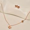 Joyería de Acero Inoxidable al Por Mayor Moda Femenina Temperamento Personalizado Collar de Mariposa Aretes Anillo Pulsera Juego de Cuatro Piezas