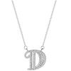 Ventas Directas de Fábrica Collar de Plata 925 26 Letras Inglesas Estilo Simple Ins con Letra Mayúscula con Incrustaciones de Diamantes Nombre Cadena Clavicular Colgante para Mujer