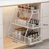 Estante de Almacenamiento para Fregadero de Cocina del Hogar Gabinete Deslizante Estante Deslizante por Capas Cesta Deslizante Estante de Almacenamiento para Platos de Fregadero Condimentos