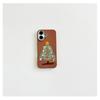 Nuevo Estuche para Teléfono Móvil con Estampado de Cuero de Manzana de Árbol de Navidad 16 para iPhone15promax Estuche Blando Marrón