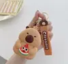Linda Cartera de Silicona de Capibara, Bolsa de Dibujos Animados para Niños, Bolsa de Almacenamiento Portátil, Tarjetero, Bolsa para Auriculares, Colgante Pequeño