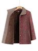 Casaco de Inverno para Vovó, para Mulheres de Meia-Idade e Idosas, Gola Reversível de Lã, Novo Estilo Outono e Inverno para Mãe, Roupas de Veludo de Inverno para Senhoras