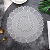 Alfombrilla Redonda Concentrica Especial para Comida Occidental para el Día de San Valentín, Posavasos Aislante Hueco, Mantel Decorativo para el Hogar, Etiquetado y Entrega Transfronteriza