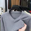 Nuevo Suéter de Otoño e Invierno para Hombre, Tejido de Punto con Cuello en V, Camisa Base de Manga Larga para Hombres de Mediana Edad para Papá