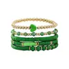 Set de Pulseras de Arcilla Suave en Forma de Corazón Estilo Oscuro, Pulsera Elástica de Cuentas Multicapa Estilo Bohemio para Viajes y Sesiones de Fotos