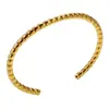 Suprimento Transfronteiriço Pulseiras Abertas Europeias e Americanas Pulseiras de Fio de Aço Titânio Pulseiras de Corda Torcida Dourada de Alta Qualidade Exquisite