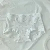 "Algodão Doce de Primavera" Calça Comprida 100% Algodão Antibacteriana Roupa Íntima Feminina 2025 Novo Gancho Estendido Boxer Feminino Pequeno