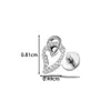 Hengsen F136 liga de titânio zircônia incrustada pentagrama laço rosca interna parafuso haste para piercing labial piercing de cartilagem pino de osso da orelha