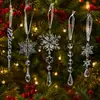 Novo conjunto de flocos de neve para decoração de árvore de Natal, enfeites, pingentes, atmosfera natalina, arranjo para vitrine de shopping