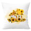 Almohada Logo Personalizado Amazon Funda de Almohada de Lino Cojín para Sofá o Mesita de Noche Girasol Funda de Almohada Impermeable Venta al por Mayor