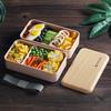 Lancheira de Madeira Ins Lancheira Dupla Camada Adulto Estudante Lancheira Popular Recomendada Alça Caixa de Sushi Grau Alimentar