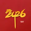 Decoração de Bolo de Feliz Ano Novo 2026 Figuras de Frutas Cristalizadas e Lingotes de Ouro Acrílicos Decorações de Confeitaria para Véspera de Ano Novo e Festival da Primavera
