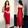 Roupão de Dormir Feminino de Verão Wenhua em Cetim e Chiffon Fino Vestido com Alça de Seda Decote Drapeado Roupa Simples para Casa 2878