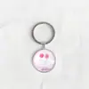 Llavero Colgante de Gema del Tiempo Cinta Rosa Transfronterizo Regalo Pequeño Creativo Anillo de Metal para Llaves