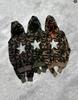 Amazon 2026 Outono e Inverno Moda Europeia e Americana Transfronteiriça Elemento Estrela Punk Camuflagem com Capuz Zíper Cardigan Moletom