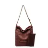 Bolso de Hombro Grande de Ante Retro Otoño/Invierno Bolso Hobo Pequeño Estilo Chanel Acolchado de Diamantes con Cadena Bolso de Hombro Único Cruzado