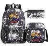 Kit novo de 3 peças de jogo de anime rei para Meninos Meninas crianças mochila escolar mochila de viagem Bolsa de Ombro Estojo