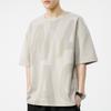 Camiseta de Algodón Puro de Manga Corta para Niños Talla Grande de Verano Marca de Moda Holgada Marca de Moda Holgada Combinación Versátil Manga Corta Cuello Redondo Mangas de Media Longitud de Moda
