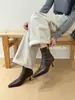 Botines Estilo Francés de Punta Fina para Mujer 2025 Invierno Nuevo Estilo Hermosos Botines Cortos de Tobillo de Tacón de Aguja