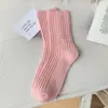 Calcetines Zhuji Gruesos y Suaves para Mujer, de Media Pantorrilla, Estilo Japonés, Color Sólido, Estilo Coreano, Calcetines Holgados para Otoño e Invierno