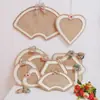 Materiais Decorativos Ecológicos para Jardim de Infância DIY Artesanal Corda de Cânhamo Pingente de Madeira Linho Retrô Pingente Decorativo de Parede Pingente