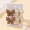 Traje de Pasador de Pelo Tejido a Mano de Lana Europeo y Americano Mariposa Enrollada Pasador de Color Sólido Suave Todo-partido Tocado para Bebé 3841