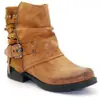Botas de comercio exterior hebilla de cinturón botines cortos estilo Martin retro tacón bajo botas romanas Amazon AliExpress wish