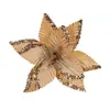 Decoración para árbol de Navidad con bordes dorados, flores artificiales de terciopelo de alta gama, ramas de Navidad, flores eternas, cabezas de flores de Navidad