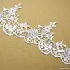 Renda de seda de leite solúvel em água de 14 cm, renda floral vazada, acabamento ondulado, acessórios de decoração para vestidos de noiva e vestuário