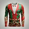 Camiseta navideña de cuello redondo para hombre de Amazon transfronteriza, directa de fábrica, para exportación, camiseta de hombre moderna con estampado digital