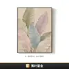 Pintura Decorativa Moderna con Marco de Hoja de Planta Lujo Ligero Sala de Estar Pasillo Vestíbulo Pintura de Pared Hotel B&B Pintura de Pared de Fondo
