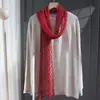 Cachecol de alta qualidade com design oco, estilo mãe, para sair, viajar, estilo floresta, elegante, para mulheres, faixa longa, temperamento, cachecol de seda, alta qualidade, estilo Hepburn