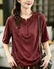 2026 Nuevo Producto de Principios de Otoño Estilo Coreano Camiseta Holgada de Cuello Redondo de Manga Media para Mujer Color Sólido Holgada Cuello Semiabierto Camisa Base MHMHT